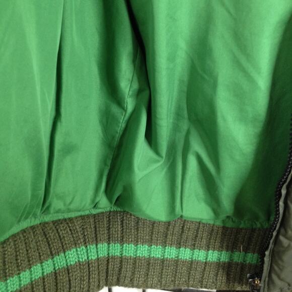 Energie Jean's Session Worn-Out Green Puffer Jacket Knit Sleeve M - Picture 6 of 8